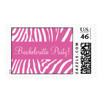 Pink Zebra Bachelorette Party Postage