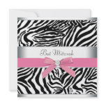 Pink Zebra Bat Mitzvah Invitation