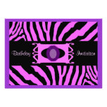 Pink Zebra Birthday Invitation
