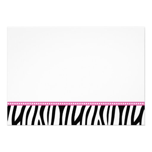 Pink Zebra Carriage Girl Baby Shower Invitations
