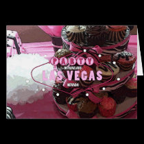 Pink /Zebra Cupcakes Las Vegas PARTY Card