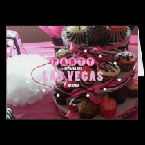 Pink /Zebra Cupcakes Las Vegas PARTY Card