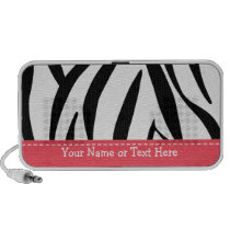 Pink Zebra Doodle Speakers Personalized