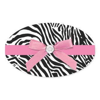 Pink Zebra Envelope Seal Sticker sticker