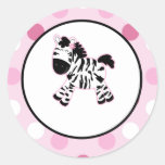Pink Zebra Envelope Seals / Toppers 20 stickers