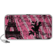 Pink Zebra Musical Vintage Bird Cage  Eiffel Tower Travelling Speakers