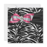 Pink Zebra Party Invitation