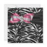 Pink Zebra Party Invitation