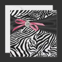 Pink Zebra Party Invitation