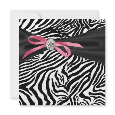 Pink Zebra Party Invitation by Pink Zebra Party Invitation by