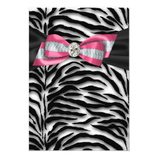 Pink Zebra Party Invitation RSVP