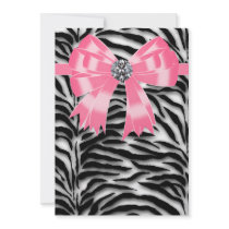 Pink Zebra Party Invitation Template