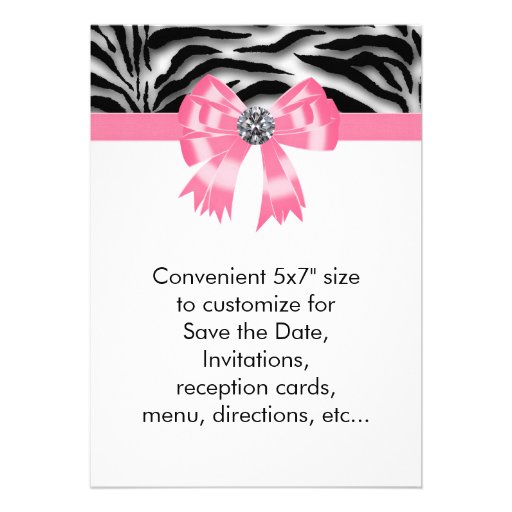 Pink Zebra Party Invitation Template