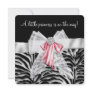 Pink Zebra Pink Black Princess Baby Shower Custom Invite
