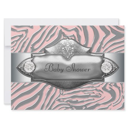 Pink Zebra Pink Zebra Baby Girl Shower invitation