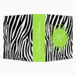 Pink & Zebra Print 3 Ring Binder