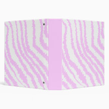 Pink Zebra Print, Animal Pattern. 3 Ring Binders