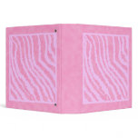 Pink Zebra Print, Animal Pattern. 3 Ring Binder