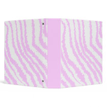 Pink Zebra Print, Animal Pattern. 3 Ring Binders