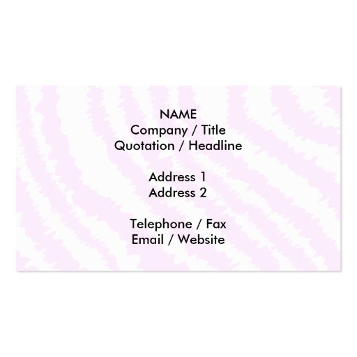 Pink Zebra Print, Animal Pattern. Business Card (back side)
