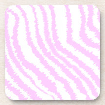 Pink Zebra Print, Animal Pattern. Drink Coasters