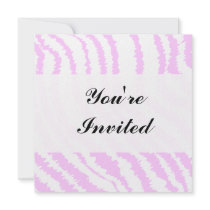 Pink Zebra Print, Animal Pattern. Personalized Invitations