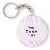Pink Zebra Print, Animal Pattern. Key Chains