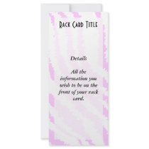Pink Zebra Print, Animal Pattern. Custom Rack Cards