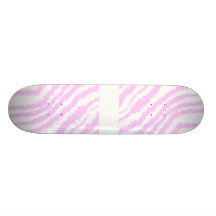 Pink Zebra Print, Animal Pattern. Skate Board Decks