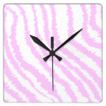 Pink Zebra Print, Animal Pattern. Wall Clock