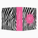 Pink & Zebra Print Binder