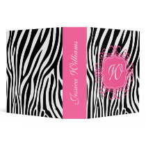 Pink & Zebra Print Binder