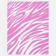 Pink Zebra stripes pattern Print Fleece Blanket