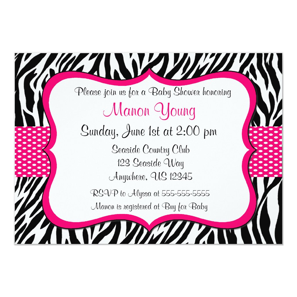 Zebra print wedding invitations