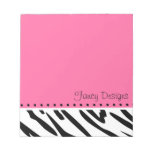 Pink Zebra Print Memo Note Pad