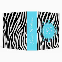 Pink & Zebra Print Vinyl Binders