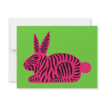 Pink Zebra Rabbit invitations