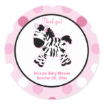 Pink Zebra Round Favor Sticker