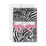 Pink Zebra RSVP Card Custom Announcements