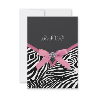 Pink Zebra RSVP Cards zazzle_invitation
