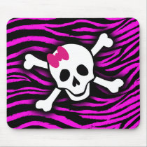 Pink Zebra Skull mousepads