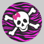 Pink Zebra Skull Stickers stickers