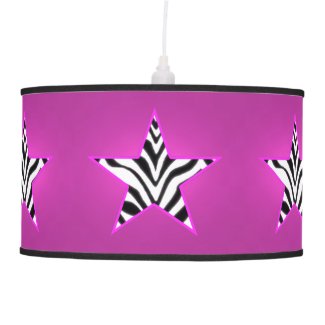 Pink Zebra Star Lamp