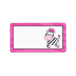 Pink Zebra Stripe Gift Tag Label