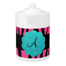 Pink zebra stripes monogram