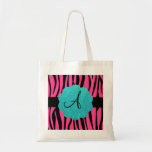 Pink zebra stripes monogram canvas bags