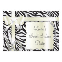 pink zebra Sweet 16 Birthday Party Custom invite invitations