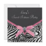 Pink Zebra Sweet 16 Birthday Party Custom Announcements