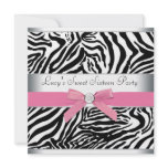 Pink Zebra Sweet Sixteen Birthday Party Personalized Invites