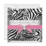 Pink Zebra Sweet Sixteen Birthday Party Personalized Invites